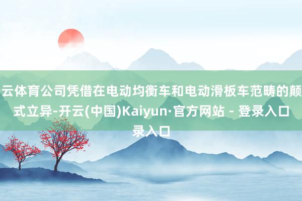 开云体育公司凭借在电动均衡车和电动滑板车范畴的颠覆式立异-开云(中国)Kaiyun·官方网站 - 登录入口