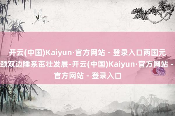 开云(中国)Kaiyun·官方网站 - 登录入口两国元首共同引颈双边陲系茁壮发展-开云(中国)Kaiyun·官方网站 - 登录入口