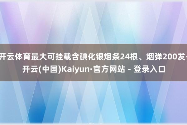 开云体育最大可挂载含碘化银烟条24根、烟弹200发-开云(中国)Kaiyun·官方网站 - 登录入口