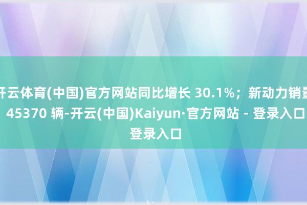 开云体育(中国)官方网站同比增长 30.1%；新动力销量 45370 辆-开云(中国)Kaiyun·官方网站 - 登录入口