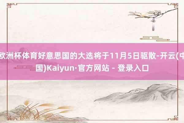 欧洲杯体育好意思国的大选将于11月5日驱散-开云(中国)Kaiyun·官方网站 - 登录入口